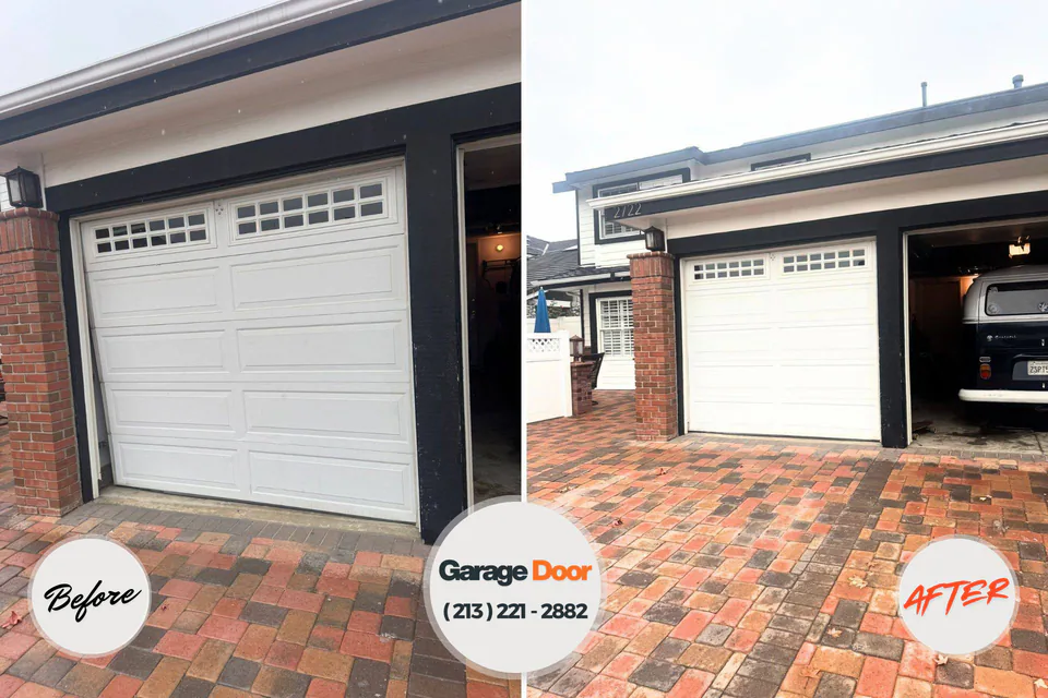 Before and after: garage door opener repair Royalton, MN